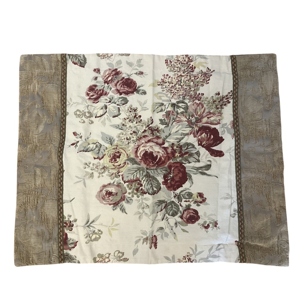 Waverly Floral Standard Pillow Sham Country Cottage French Roses Shabby Chic